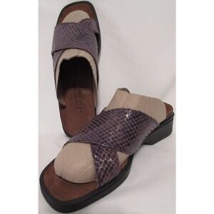 NAOT Womens US 9 EU 41 Brown Croc Patent Leather Slip Sandals Comfort Shoes